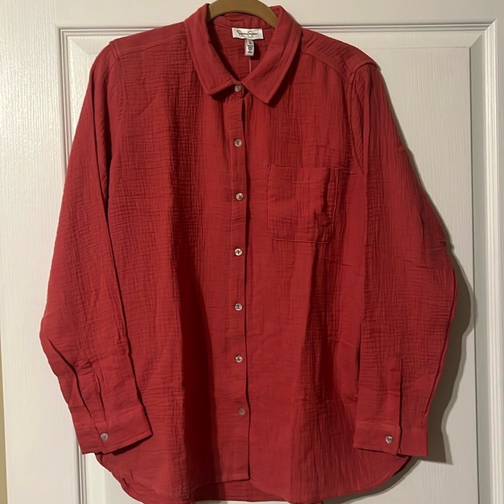 LAST CALL comes off Poshmark on 9/12
New- woman’s Shirt by Jessica Simpson.